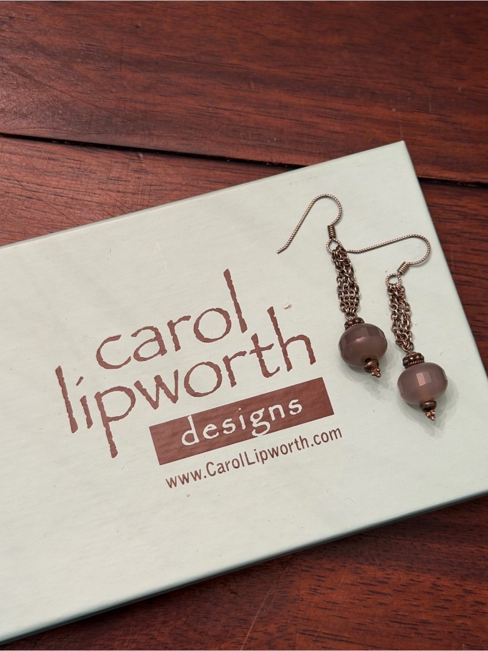 Carol Lipworth Designs Sterling Silver & Grey Onyx Woven Mesh Drop Earrings